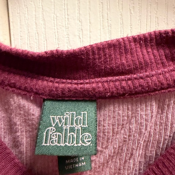 Wild Fable Maroon Ribbed Top - Picture 2 of 3